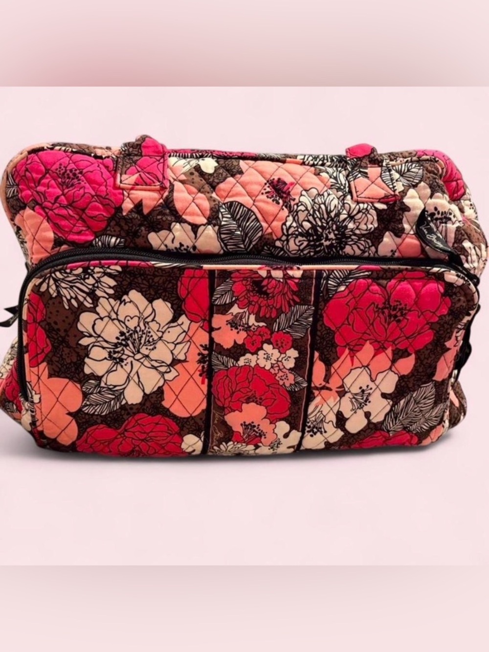 Vera Bradley Floral Quilted Weekender - Pink & Brown